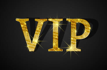 Giant gold letters spelling V.I.P.