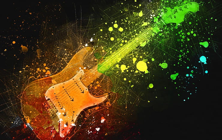 An electric guitar.