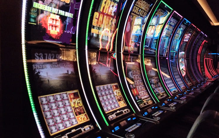 Slot machines in a row.