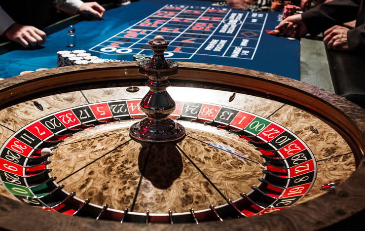 A roulette table.