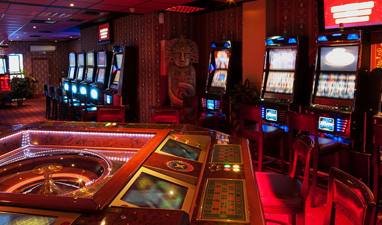 The interior of a casino in South Dakota. 