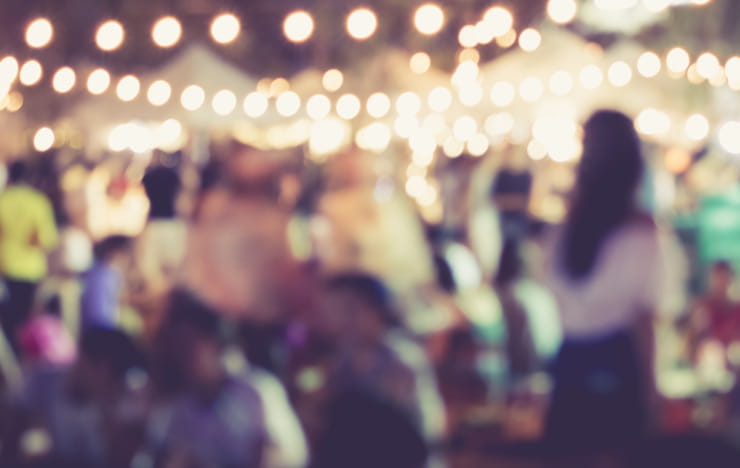Mood-lighting at an outdoor event.