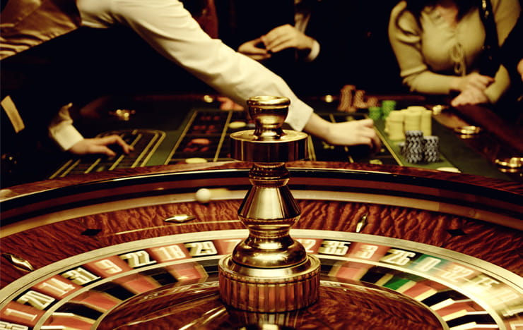 A roulette table.