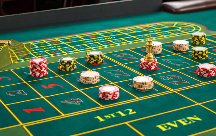 A roulette table.