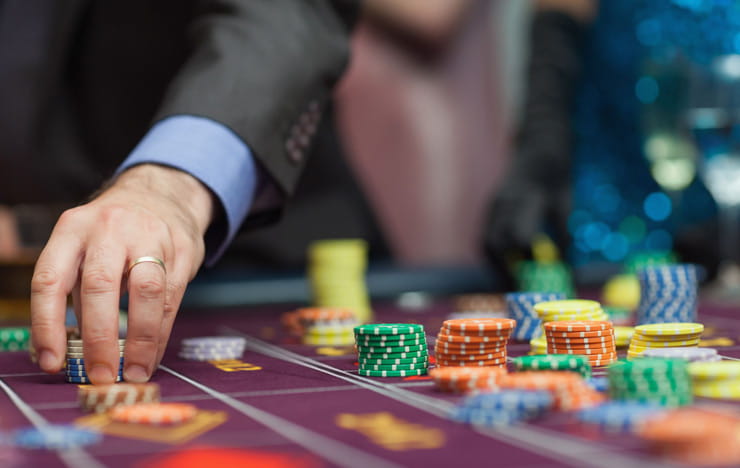 A man playing roulette.