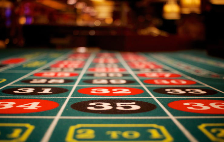 A roulette table.