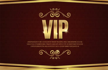 The words VIP written in gold.