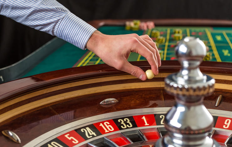 A roulette table.