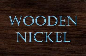 Wooden Nickel casino logo.